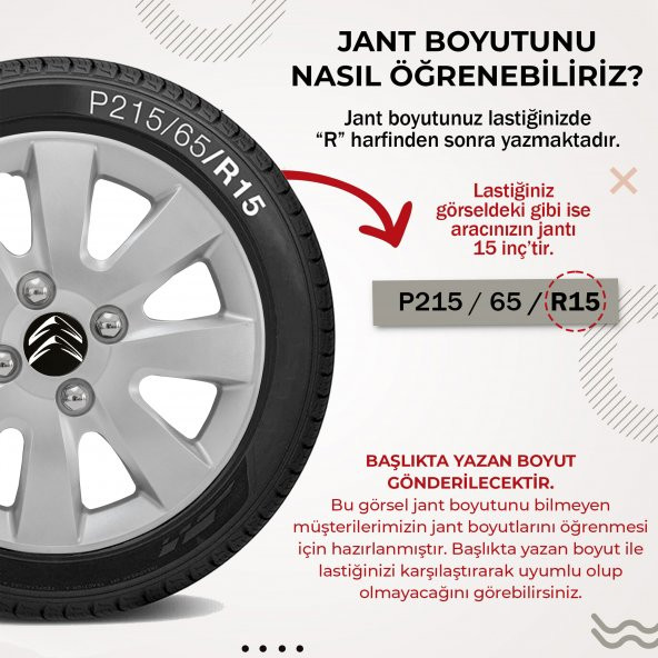 Citroen C3 15 Inç Uyumlu Jant Kapağı 4lü Takım Gri 2815 - 3