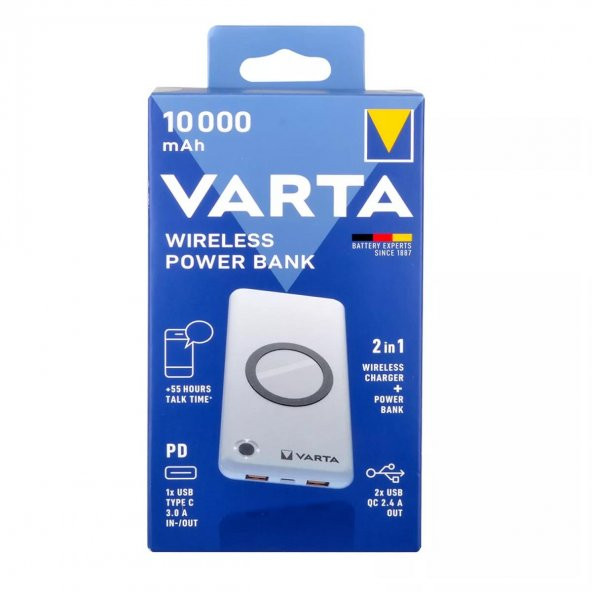 Varta 57913 Wireless Power Bank 10000Mah