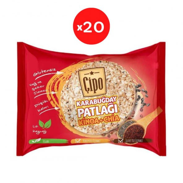 ÇİPO KARABUĞDAY PATLAĞI KİNOA&CHİA 20 PAKET - 1