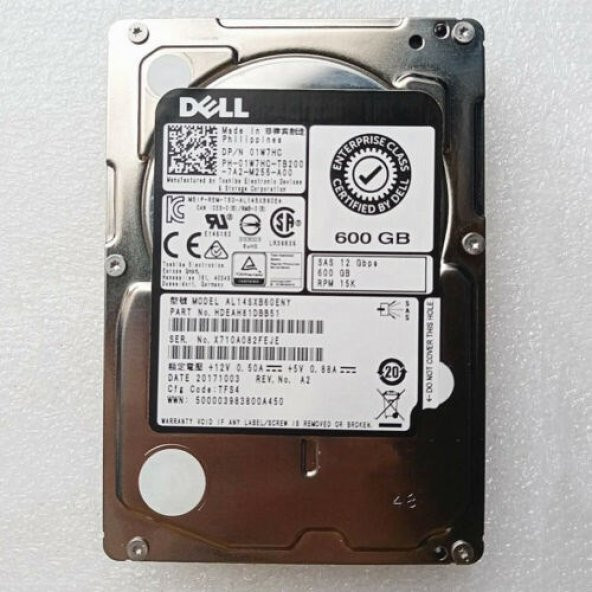 Dell 01W7HC 600GGB 15K SAS 12Gbps 2.5in Hot-Plug Hard Drive