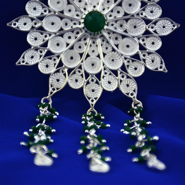 Yeşil Taşlı Sarkaçlı Kolye Ucu - 3