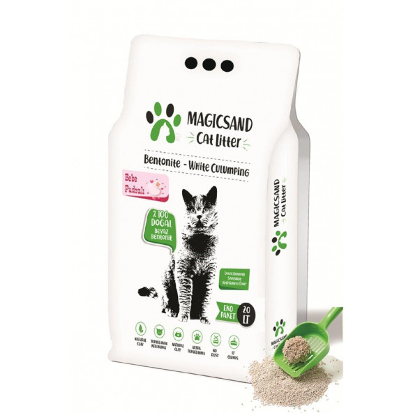 Magicsand Cat Litter Bebe Pudralı Kedi Kumu 20 lt KALIN TANELİ