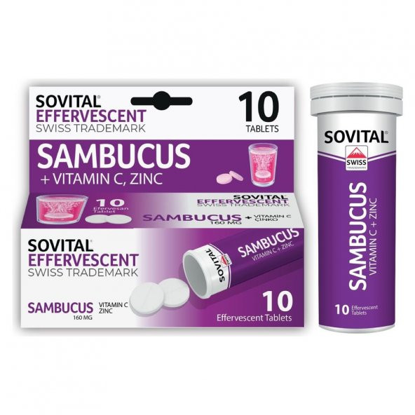 Sovital Premium Sambucus Vitamin C & Zinc 10 Efervesan Tabletskt10/2023