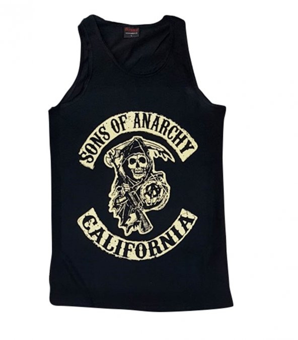 Sons Of Anarchy Baskılı Sıfır Kol T-Shirt