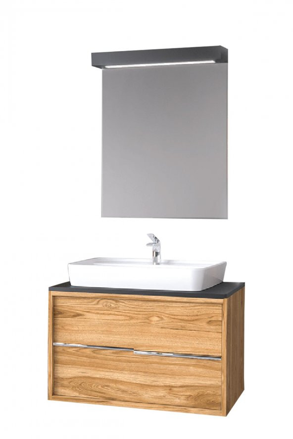 Denko Matia 80 cm MDF Banyo Dolabı Takımı