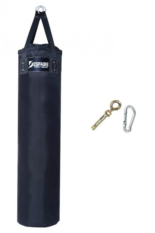 Desfabe Polydes 120x30 Cm Kolonlu Boks Kum Torbası Siyah+Askı Aparatı