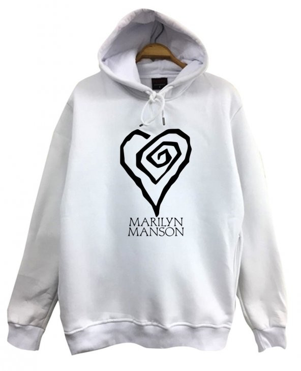 Marilyn Manson Baskılı Sweatshirt  BEYAZ M
