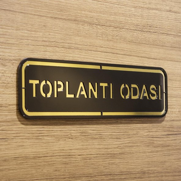 Abs Lüx Çift Katlı Yönlendirme Levhası Siyah-Altın Toplantı Odası - 4