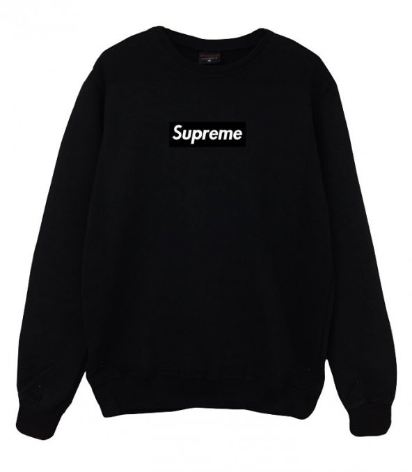 SUPREME Baskılı Sweatshirt  SİYAH XS