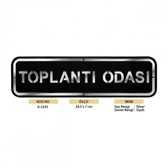 Abs Lüx Çift Katlı Yönlendirme Levhası Siyah-Gümüş Toplantı Odası - 2