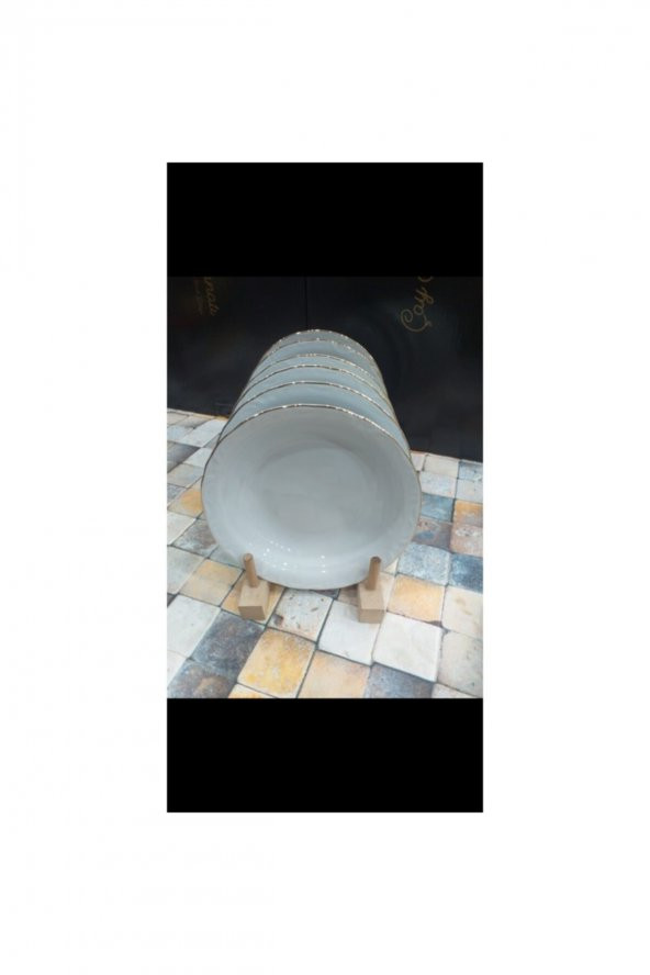 Porland Altın Yaldızlı Porselen Yemek Tabağı 6lı 19cm - 3
