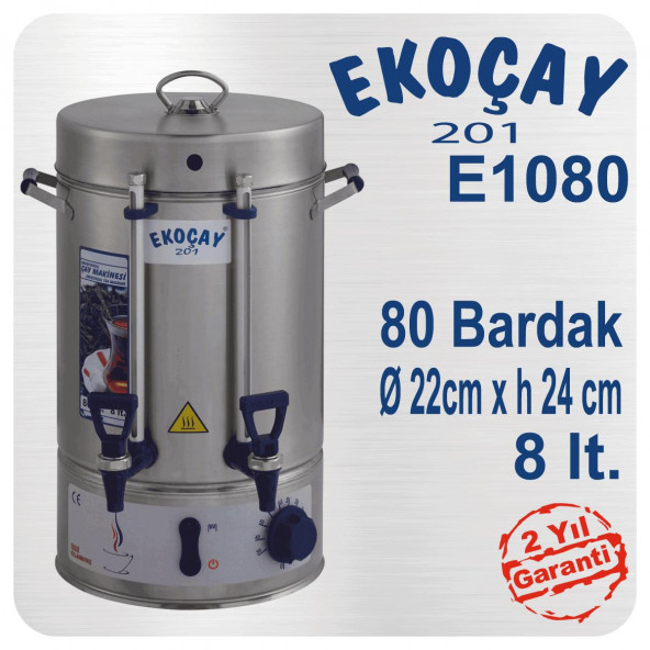 Tugra Ekoçay Çay Makinesi 80 Bardak 8lt