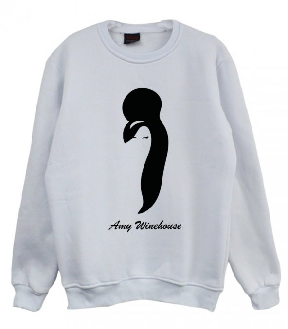 Amy Winehouse Baskılı Sweatshirt  BEYAZ L