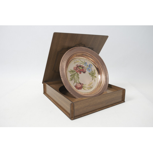 MARAŞ GÜLÜ ÇİRTİKLİ TABAK (BAKIR) - Resim 2