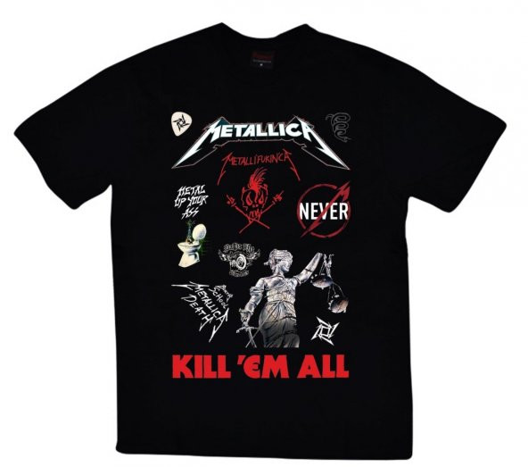 Metallica Baskılı T-shirt    SİYAH 2XL
