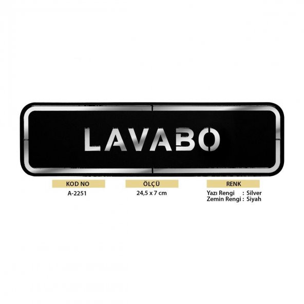 Abs Lüx Çift Katlı Yönlendirme Levhası Siyah-Gümüş Lavabo - 2