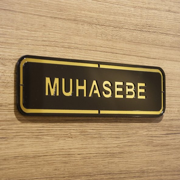 Abs Lüx Çift Katlı Yönlendirme Levhası Siyah-Altın Muhasebe - 4