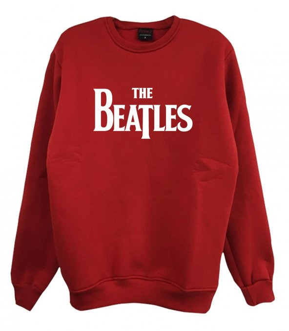 The Beatles Baskılı Sweatshirt  KIRMIZI XS