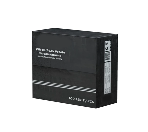 Omnipazar Only 33x33 cm 1/8 Garson Katlı Servis Peçetesi 100 Adet Siyah - 2