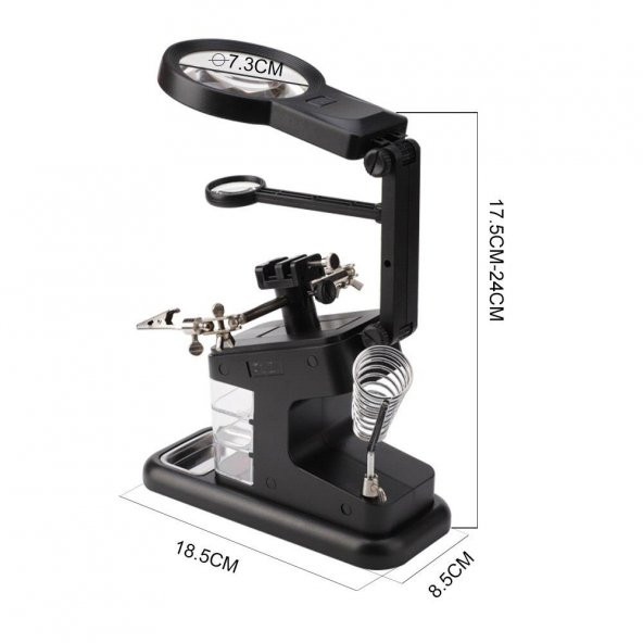 DailyTech 3X 4.5X 25X Büyütec Yardımcı El Lehimleme Havya Standı - 2