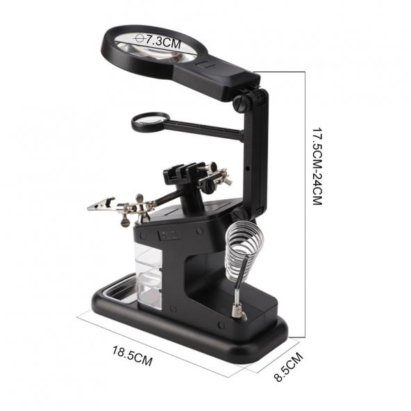 DailyTech 3X 4.5X 25X Büyütec Yardımcı El Lehimleme Havya Standı - 9