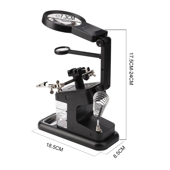 DailyTech 3X 4.5X 25X Büyütec Yardımcı El Lehimleme Havya Standı - 3