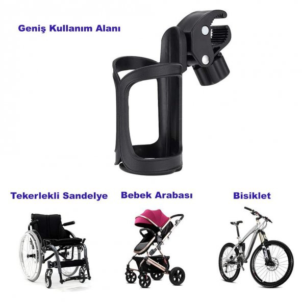 DailyTech Bisiklet Bebek Arabası Bardak Biberon Şişe Tutucu - 7