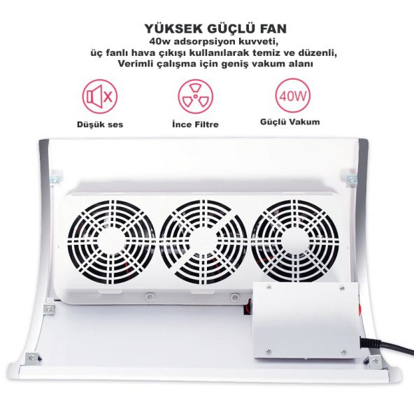 DailyTech Tırnak Toz Toplama Makinası 3 Fanlı - 10