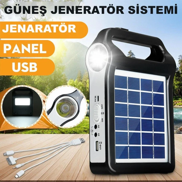 DailyTech Taşınabilir USB Şarjlı Solar Güneş Enerjili Kamp Feneri Powerbank - 5