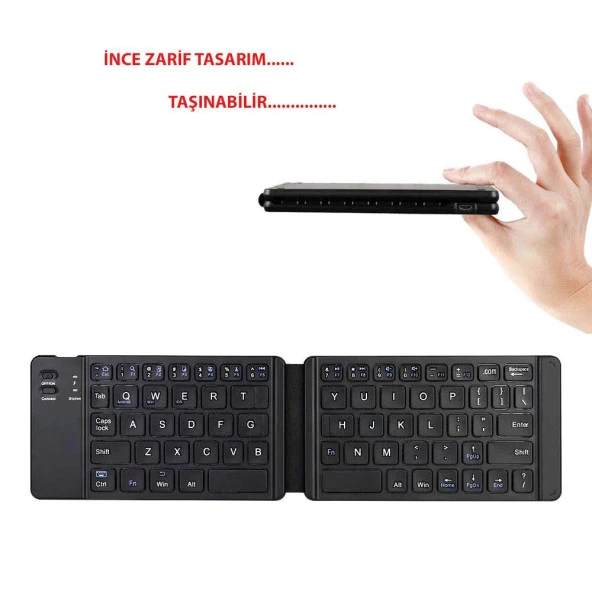 DailyTech Bluetooth Katlanabilir Klavye Telefon Tablet PC Uyumlu - 11