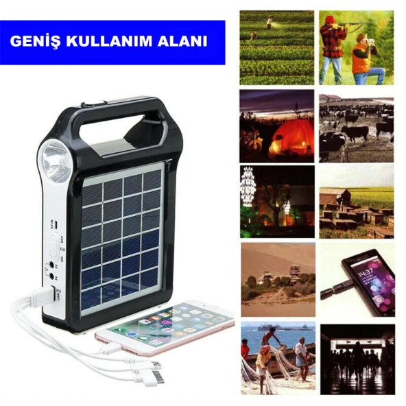 DailyTech Taşınabilir USB Şarjlı Solar Güneş Enerjili Kamp Feneri Powerbank - 6