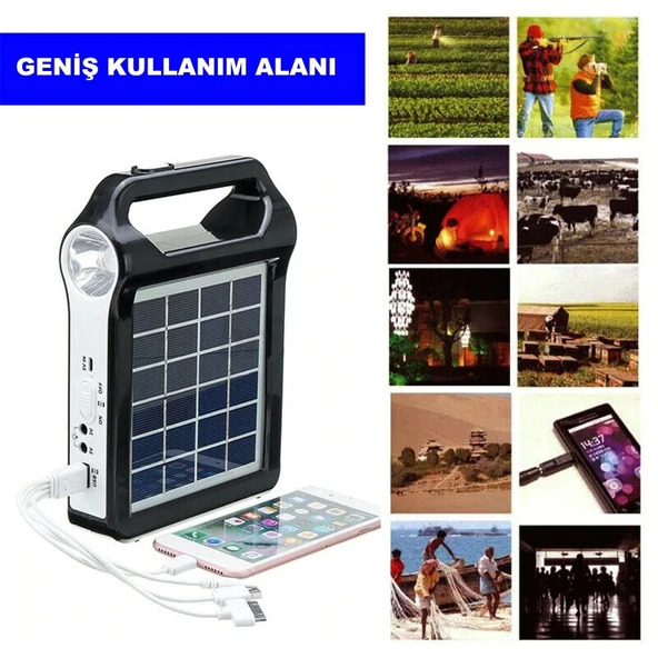 DailyTech Taşınabilir USB Şarjlı Solar Güneş Enerjili Kamp Feneri Powerbank - 6