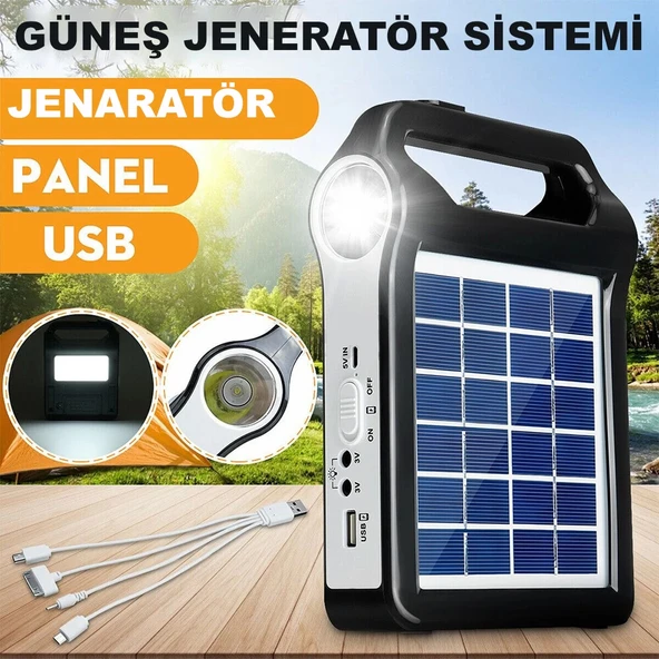 DailyTech Taşınabilir USB Şarjlı Solar Güneş Enerjili Kamp Feneri Powerbank - 5