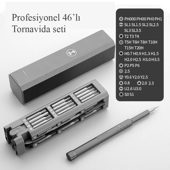 DailyTech 46 in 1 Hassas Manyetik Tornavida Seti Telefon PC Tamir Kiti - 2