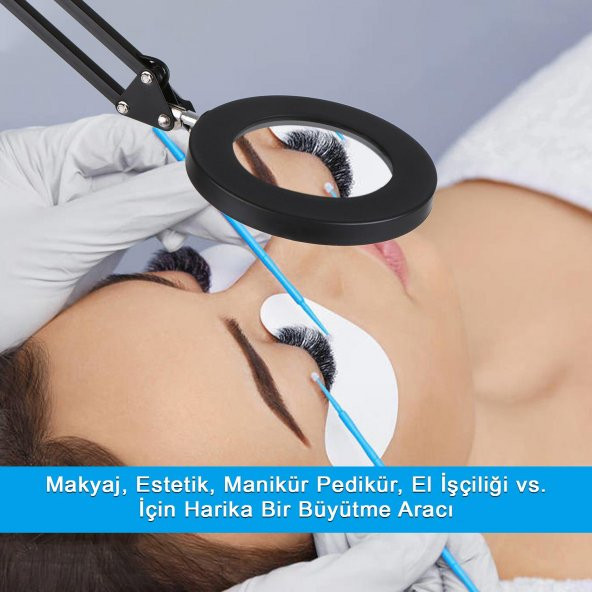 DailyTech Çok işlevli Masa Üstü Katlanabilir 5/8X ışıklı büyüteç - 3