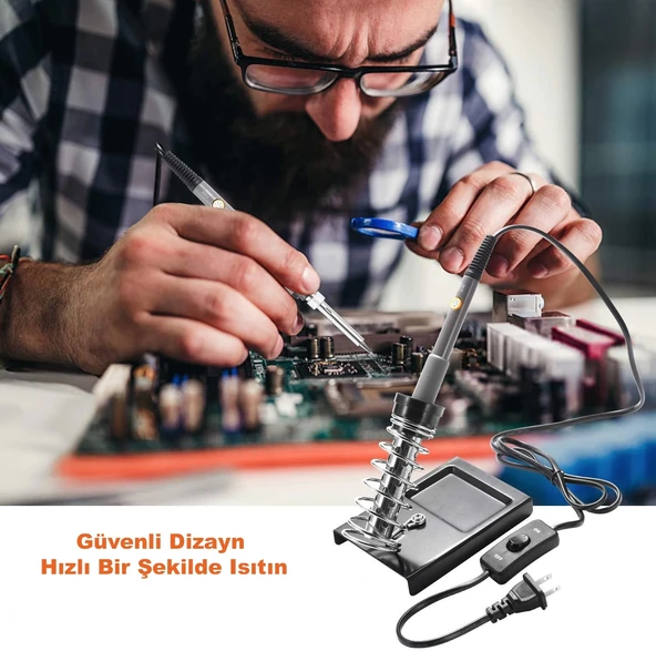 DailyTech 60W Ayarlanabilir Elektrikli Havya Kiti Full Lehim Seti - 2