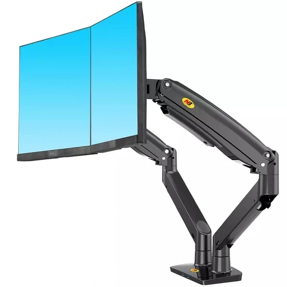 North Bayou NB F195A Çift Kol Amortisörlü Monitör Tutucu Stand 22-32" - 1