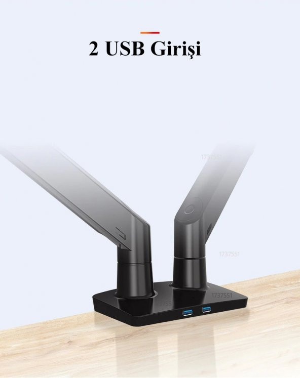 North Bayou NB F195A Çift Kol Amortisörlü Monitör Tutucu Stand 22-32" - 12