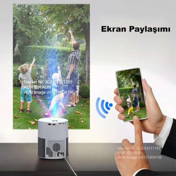 AUN Full Hd Projektör 1080p Ios & Android Telefon Destekli Led Projeksiyon SKAUNPRJTÖR - 4