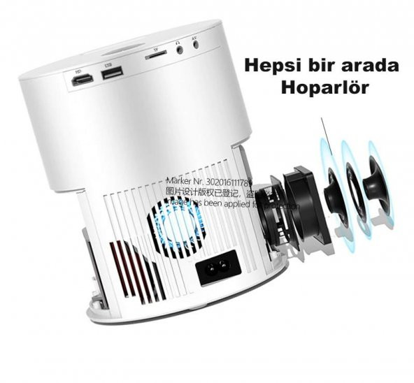AUN Full Hd Projektör 1080p Ios & Android Telefon Destekli Led Projeksiyon SKAUNPRJTÖR - 9