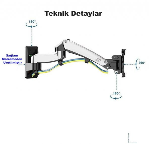 North Bayou NB F300 Ergonomik Duvar LED TV Monitör Tutucu - 8