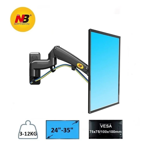 North Bayou NB F300 Ergonomik Duvar LED TV Monitör Tutucu - 2