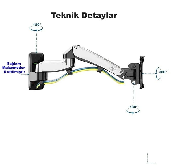 North Bayou NB F300 Ergonomik Duvar LED TV Monitör Tutucu - 8
