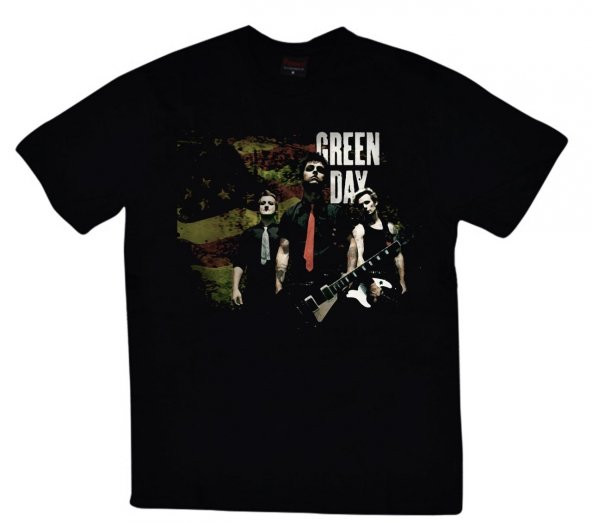 Green Day Baskılı T-shirt    SİYAH 2XL