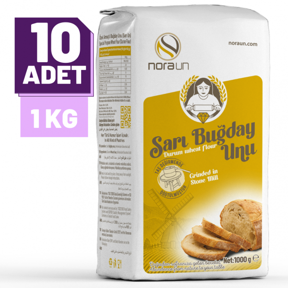 Sarı Buğday Unu ( Durum Buğdayı) 1 Kg 10 Adet ürün görseli