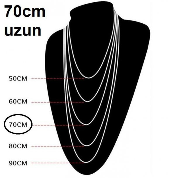 70 cm Asla Paslanmaz Çelik Kolye Zincir Orta Uzunluk Altın Renk İnce 1 mm - 6