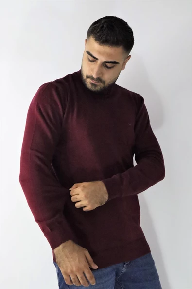 Cazador 22KCEEO03603 Erkek Bordo Basic Yarım Balıkçı Yaka Kazak - 2