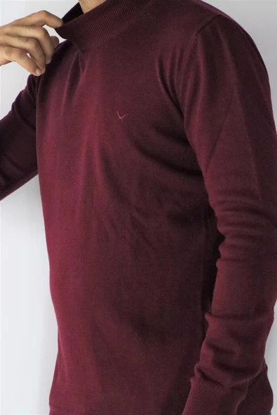 Cazador 22KCEEO03603 Erkek Bordo Basic Yarım Balıkçı Yaka Kazak - 4