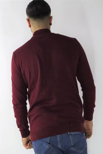 Cazador 22KCEEO03603 Erkek Bordo Basic Yarım Balıkçı Yaka Kazak - 3