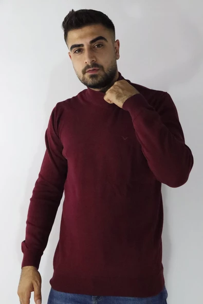 Cazador 22KCEEO03603 Erkek Bordo Basic Yarım Balıkçı Yaka Kazak